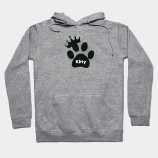 Kitty cat name made of hand drawn paw prints Hoodie